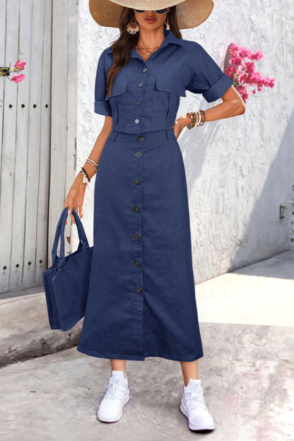 Denim Coord Set With Bag