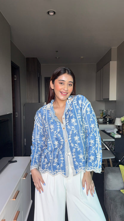 Crochet Floral Shirt