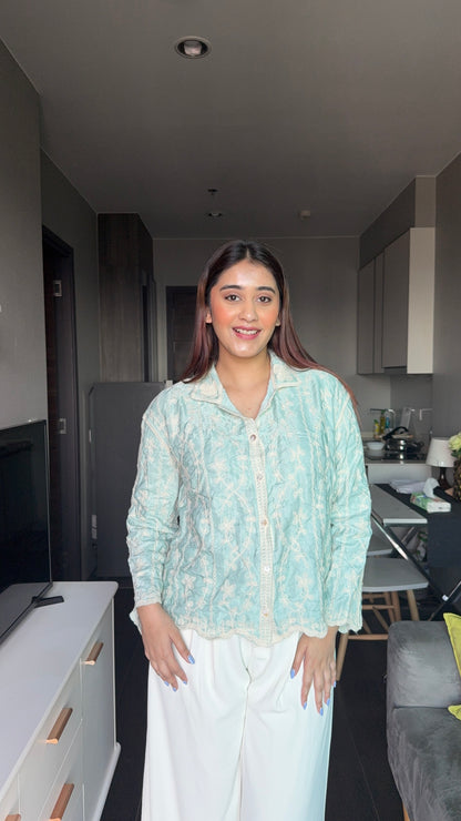 Crochet Floral Shirt