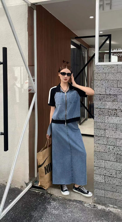 Skirt Denim Coord Set