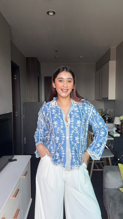 Crochet Floral Shirt
