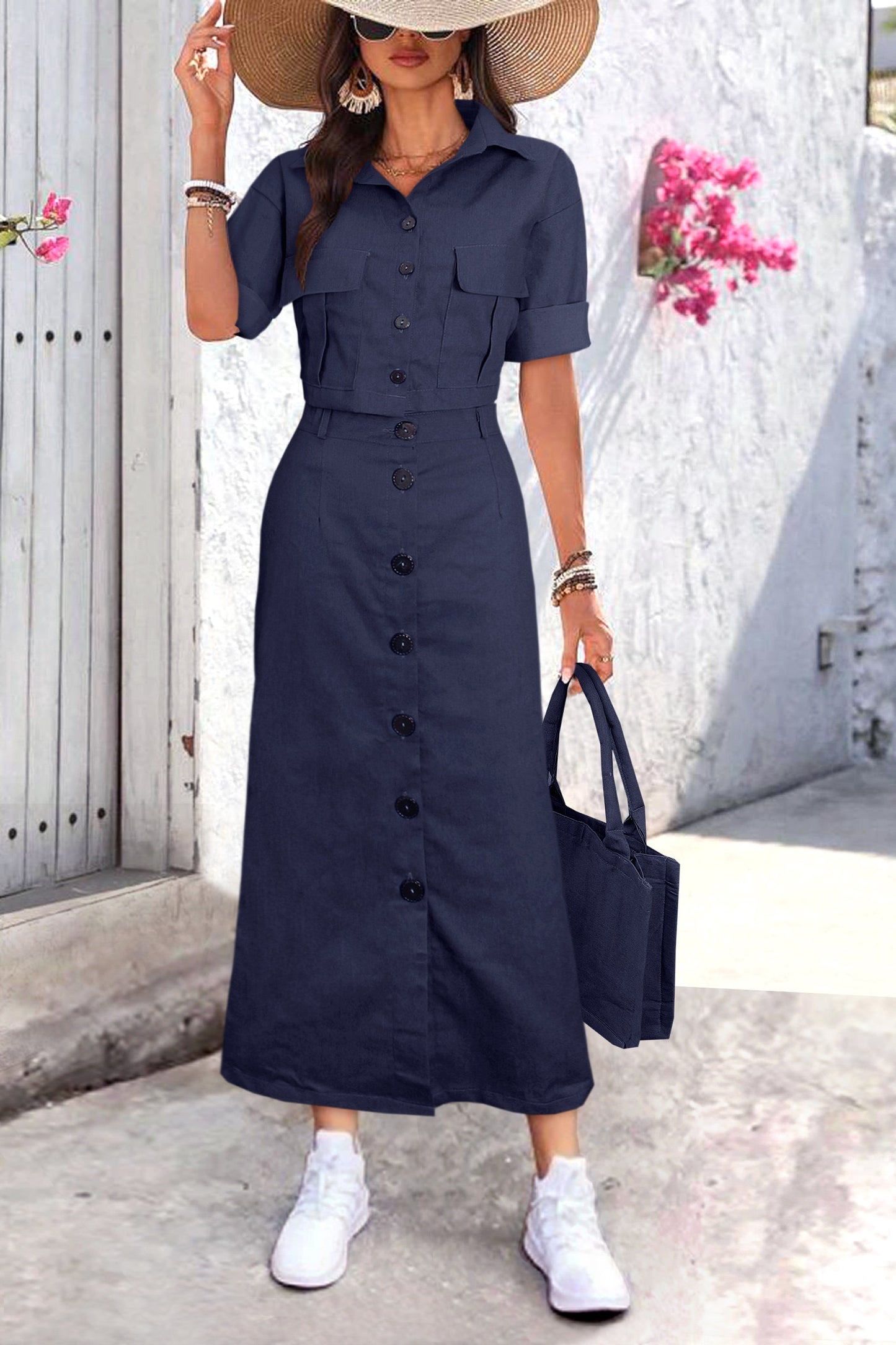 Denim Coord Set With Bag