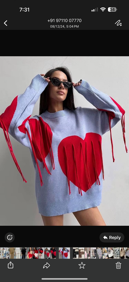 Korean Heart Sweater